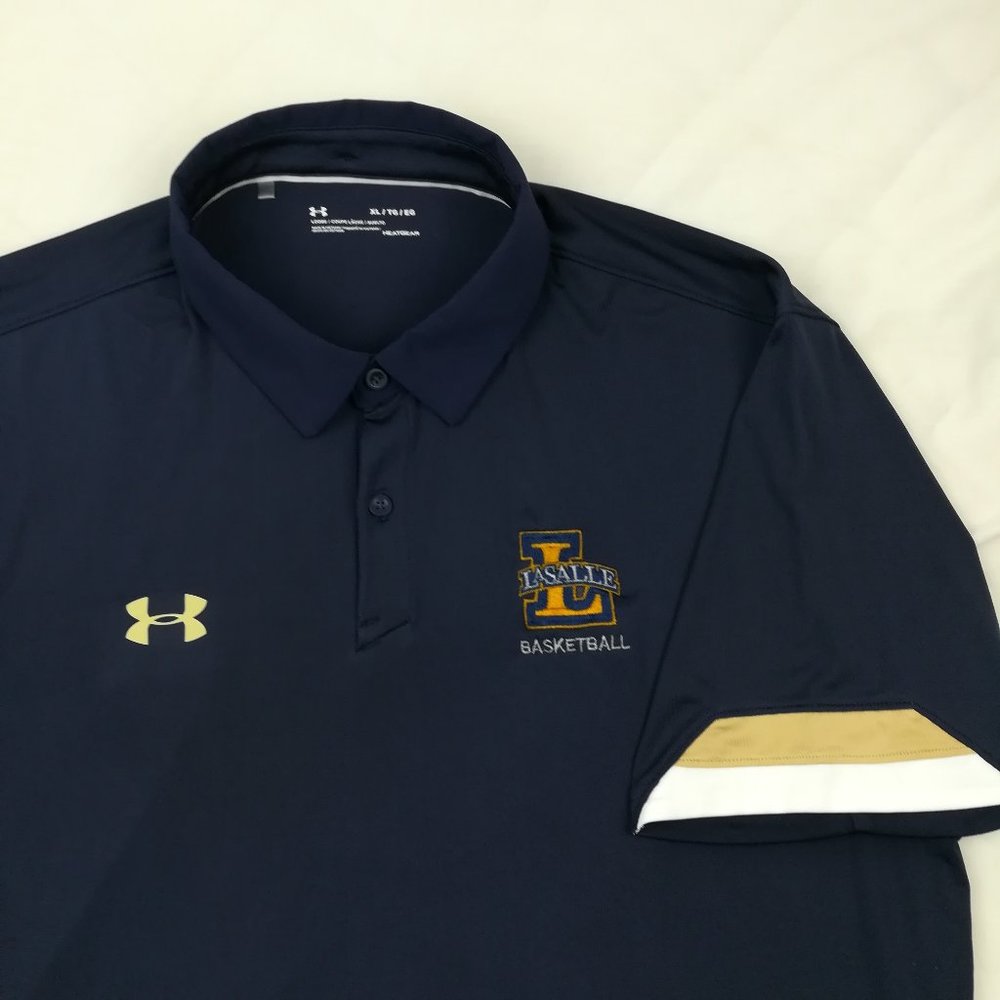 Under Armour Navy Blue Polo with Gold & White Accents - LaSalle Basketball